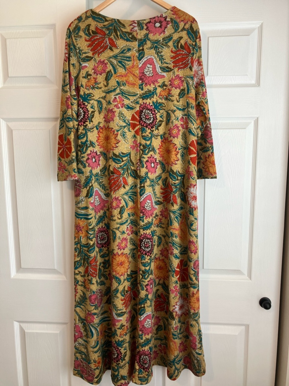 NATURAL LIFE Mustard Yellow Floral Long Sleeve Maxi Dress - Picture 3 of 6